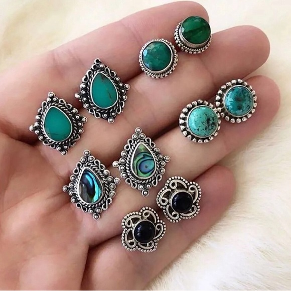 Jewelry - Stub Earrings Turquoise Pairs Of Gemstone